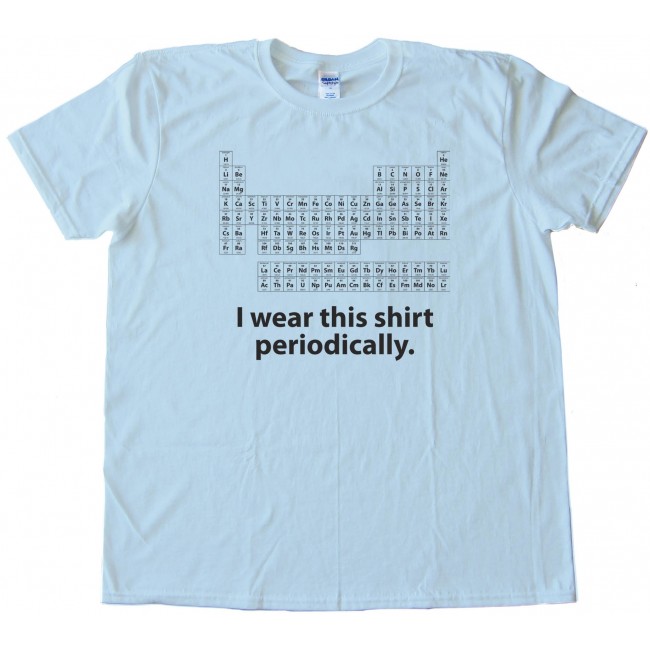 I Wear This Shirt Periodically Periodic Table Of The Elements Science