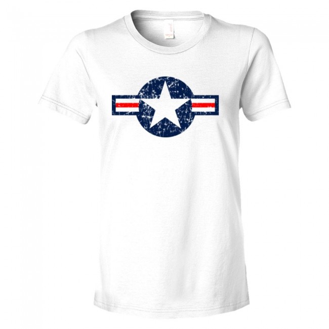Womens Classic American Military Star Air Force Tee Shirt