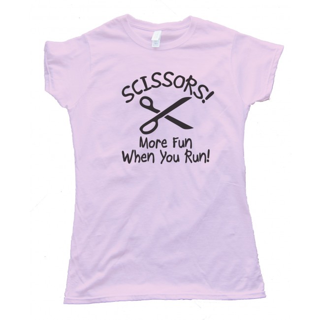 Womens Scissors More Fun When You Run Tee Shirt