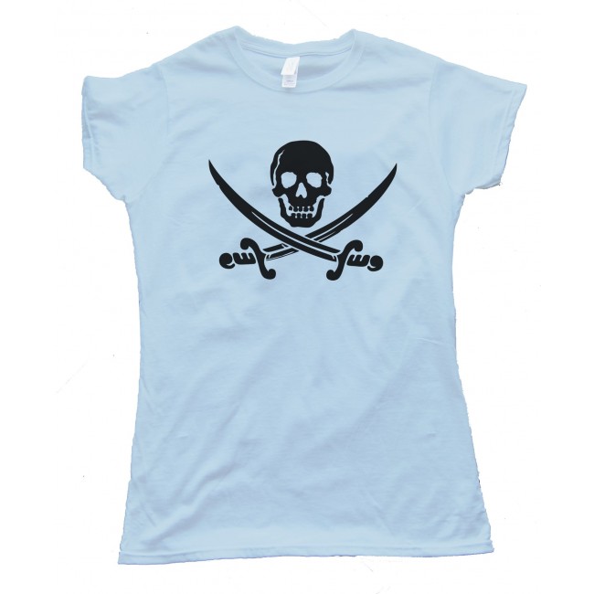 Womens Skull & Crossbones Swords Pirate Tee Shirt