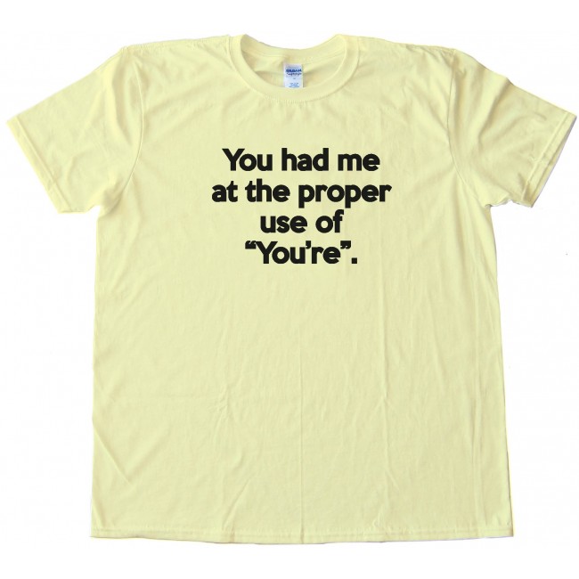 You Had Me At The Correct Use Of You'Re Tee Shirt