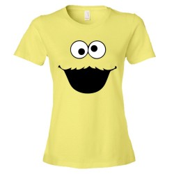 Womens Big Cookie Monster Face - Tee Shirt