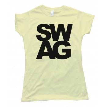 Womens S W A G - L E T T E R S - Tee Shirt