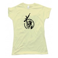 Womens Statue Of Liberty With Ar-15 Rifle - Tee Shirt