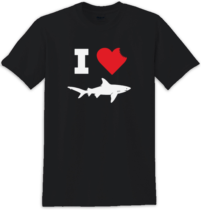 I Love Sharks Sharkbite Tee Shirt For Shark Week