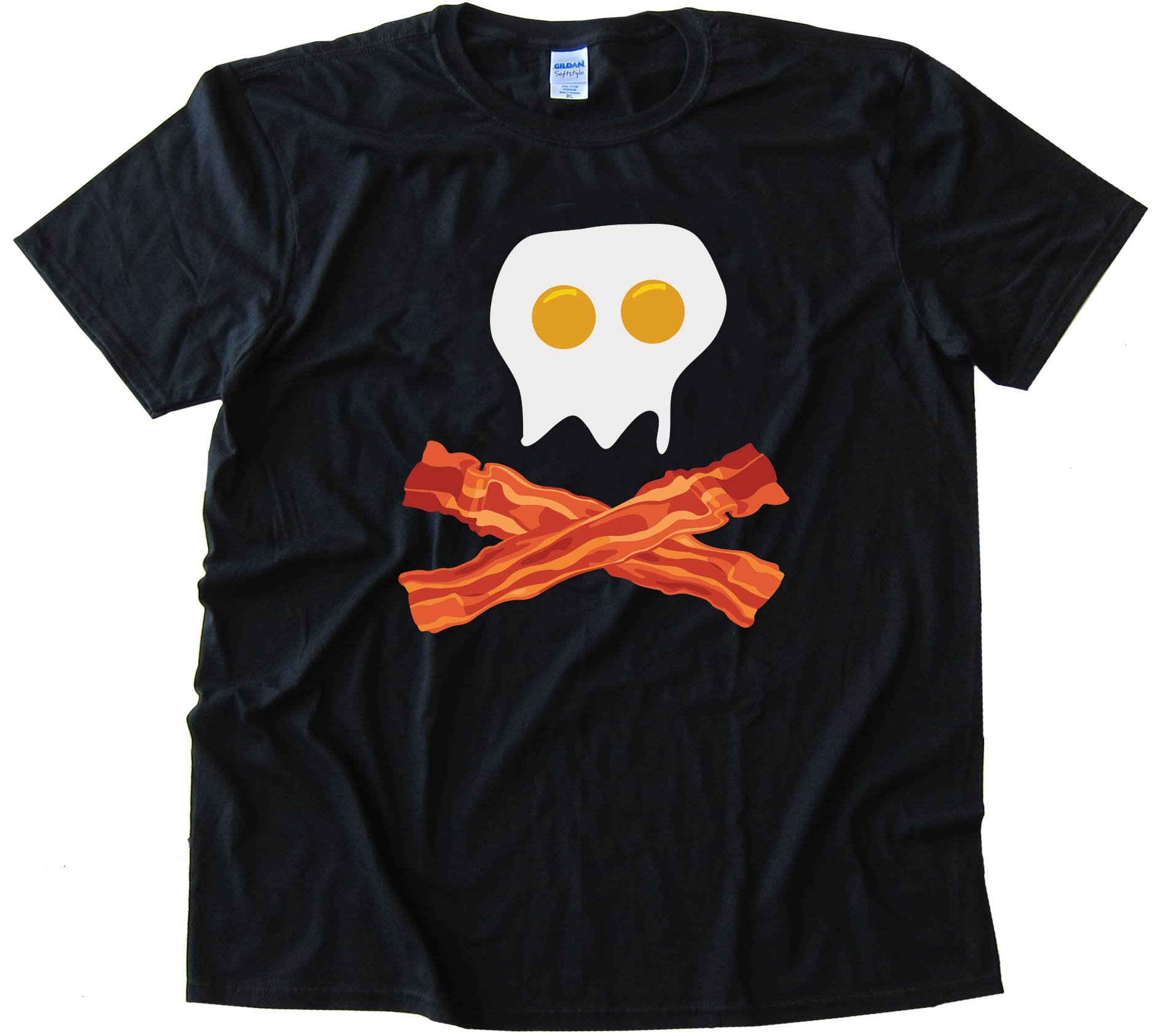 Bacon And Eggs Skull &Amp; Crossbones - Breakfast Pirate - Tee Shirt