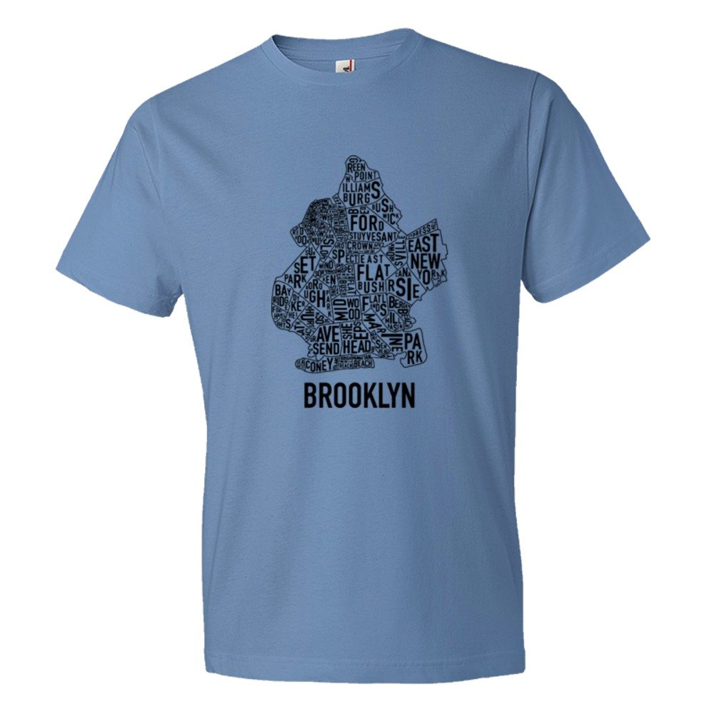 Brooklyn Map With Area Names - Tee Shirt