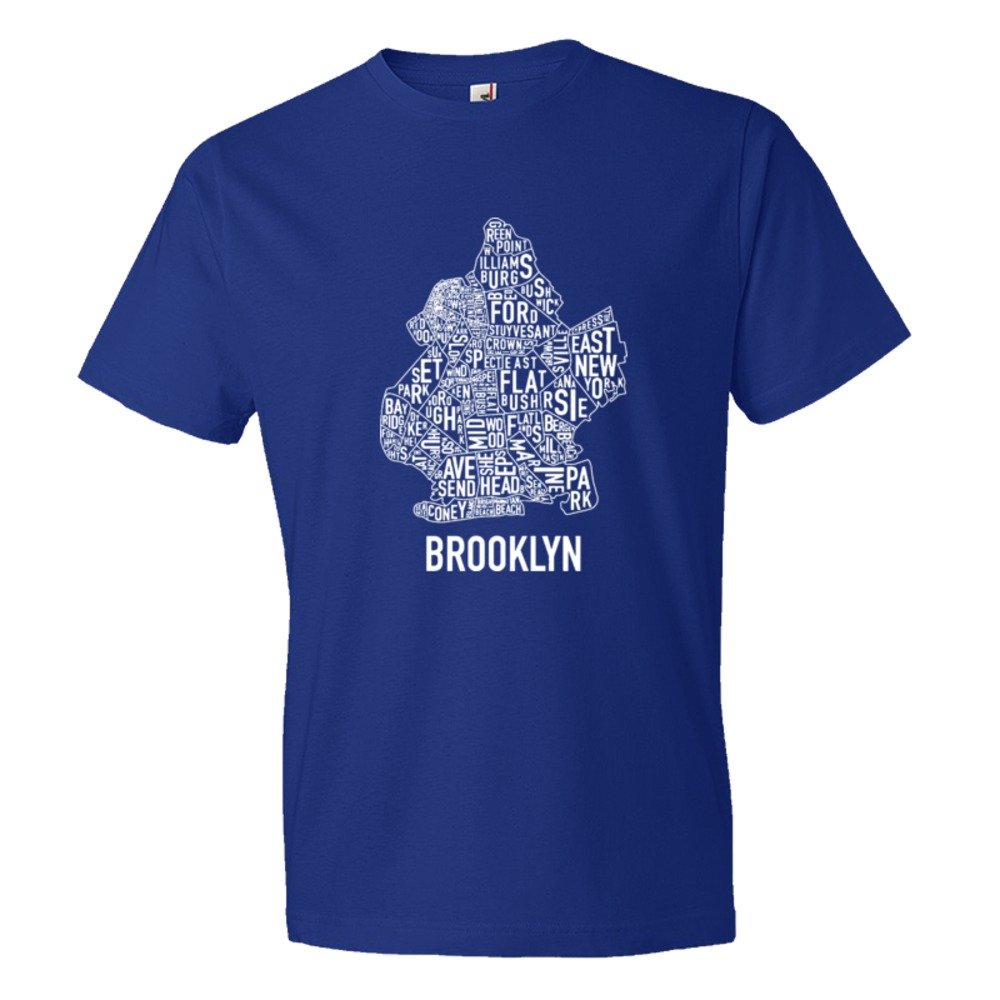 Brooklyn Map With Area Names - Tee Shirt