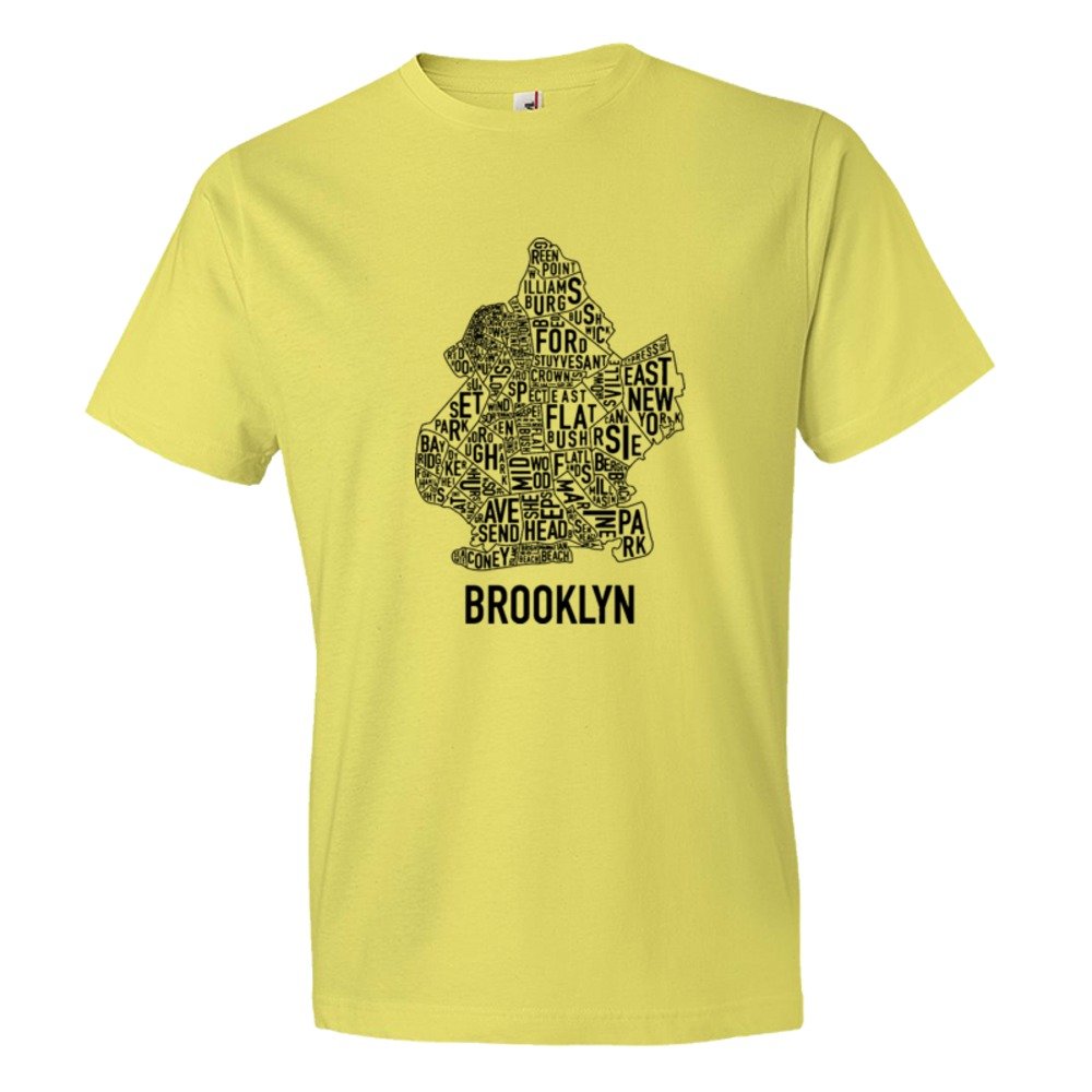 Brooklyn Map With Area Names - Tee Shirt