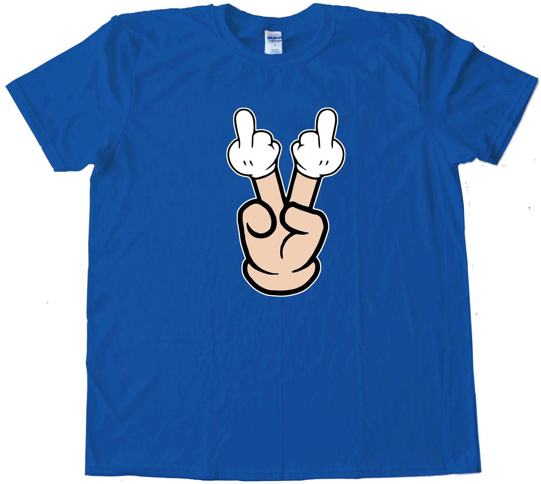 Double Bird Cartoon Hand Flipoff - Tee Shirt