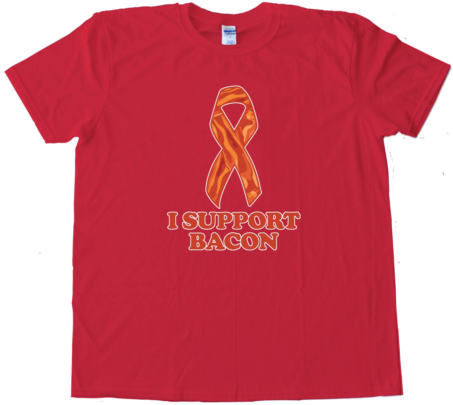 I Support Bacon Ribbon - Tee Shirt