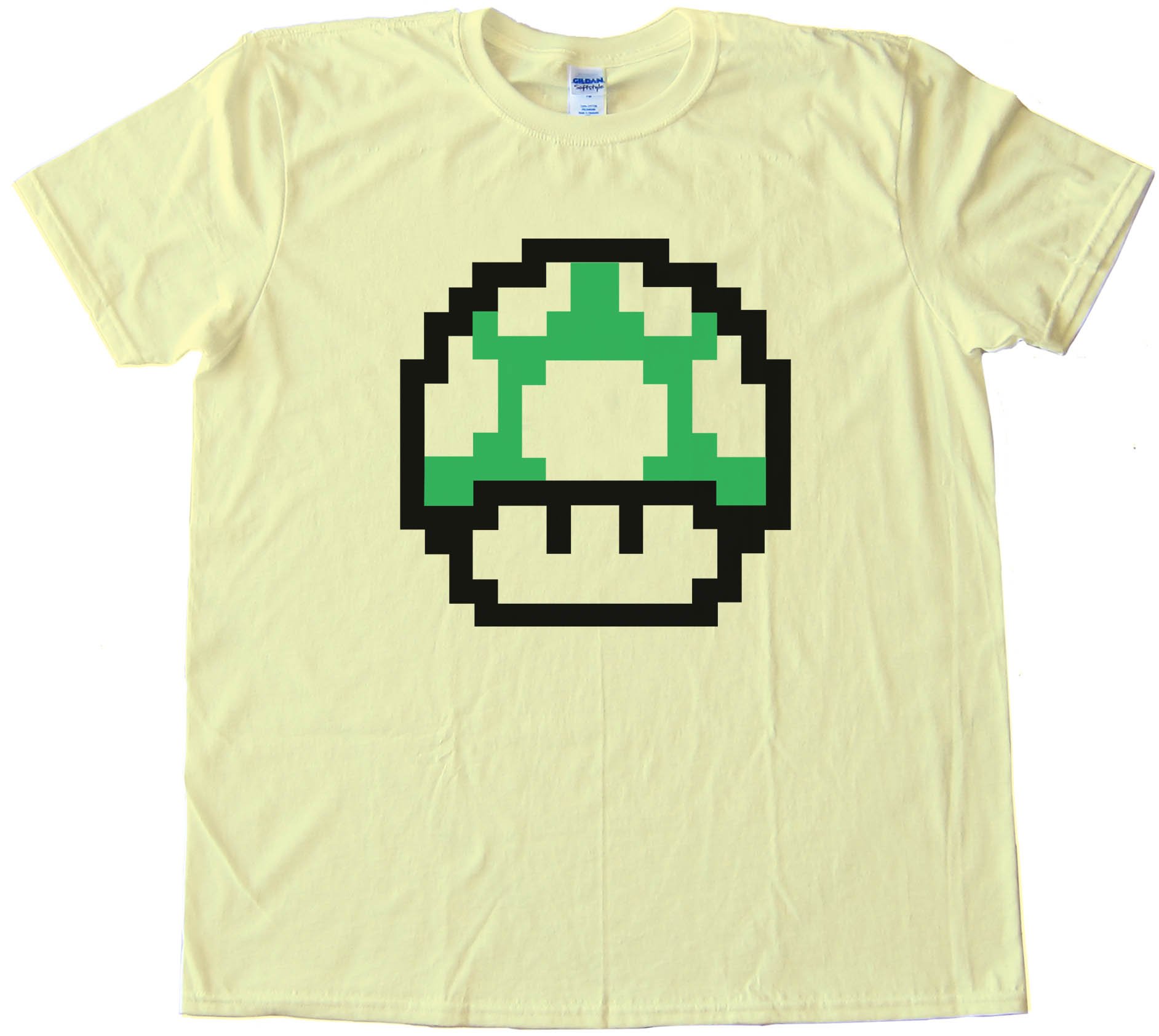 Mario Brothers 1Up Free Life Green Muchroom - Tee Shirt