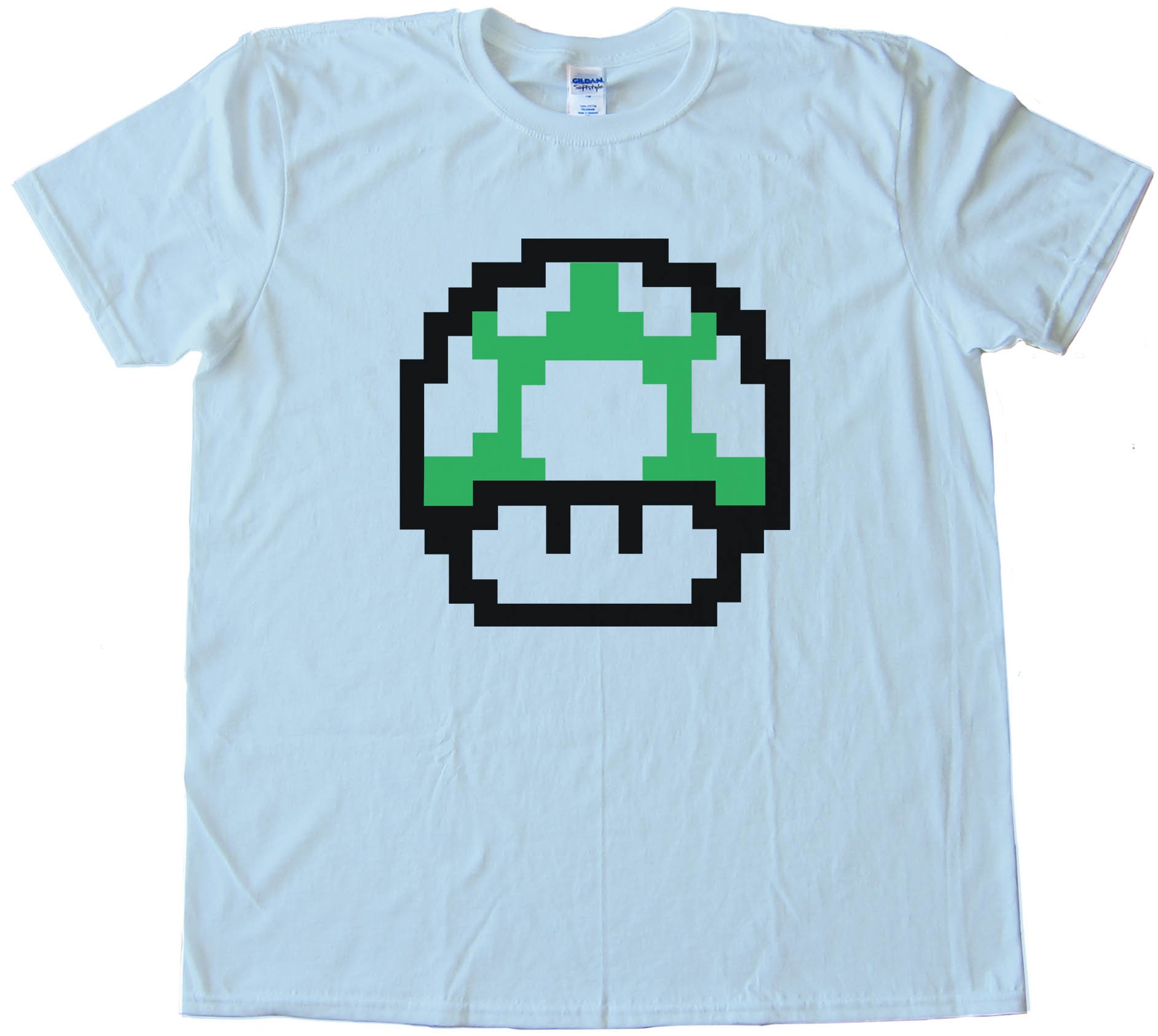 Mario Brothers 1Up Free Life Green Muchroom - Tee Shirt