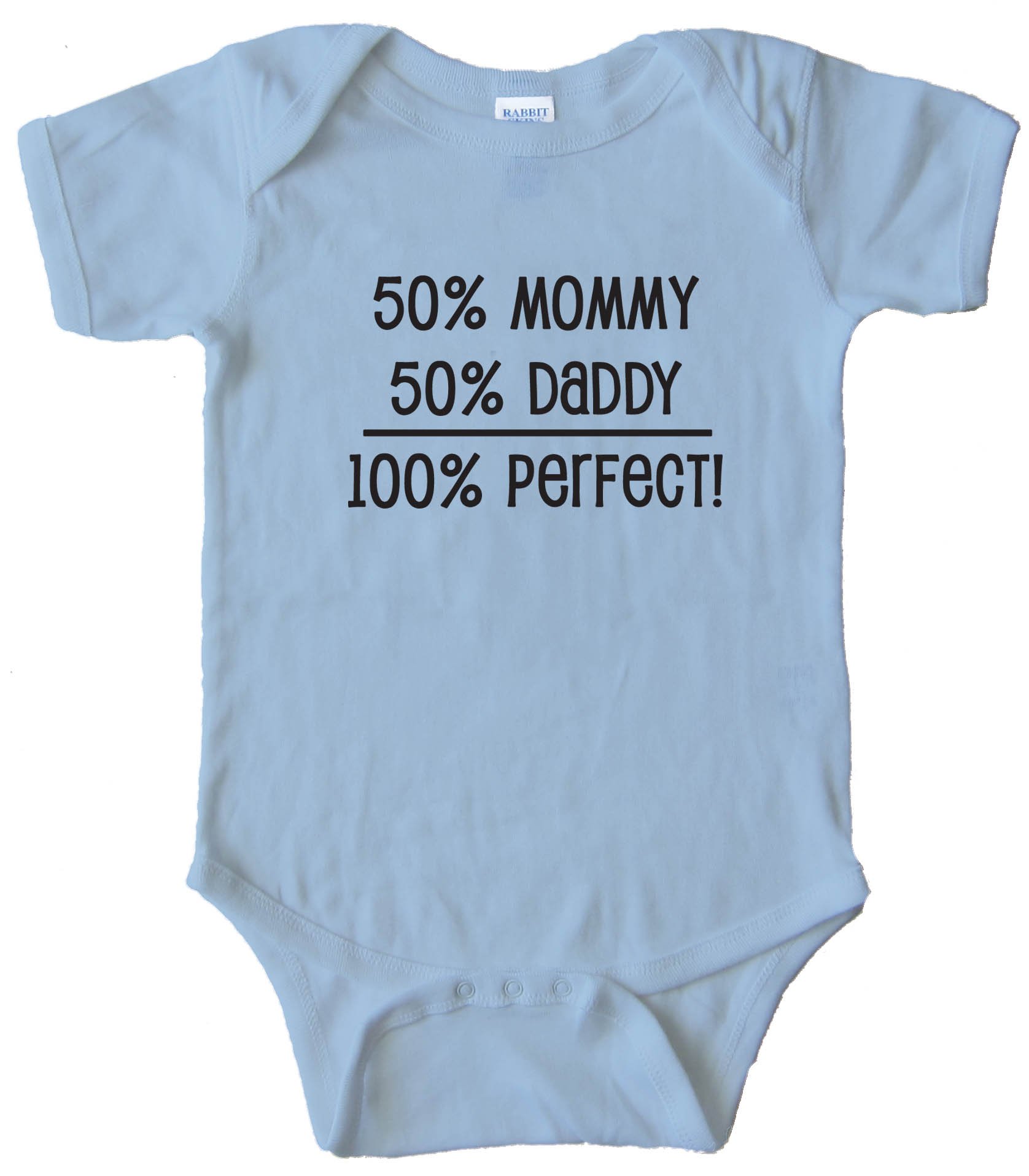 50% Mommy 50% Daddy - 100% Perfect - Baby Bodysuit