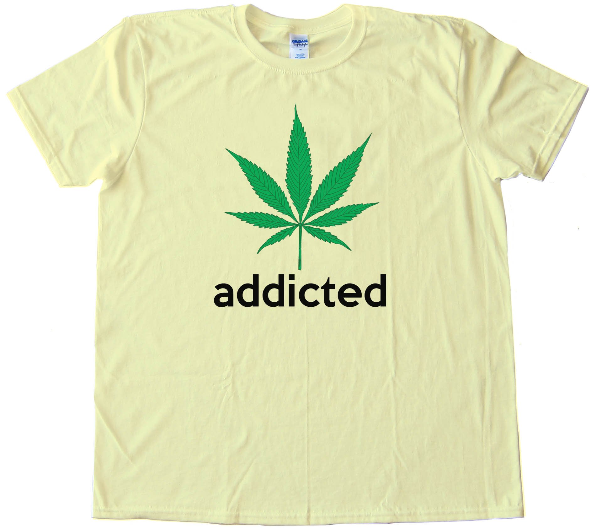 Addicted Marijuana Leaf Adidas Parody Tee Shirt