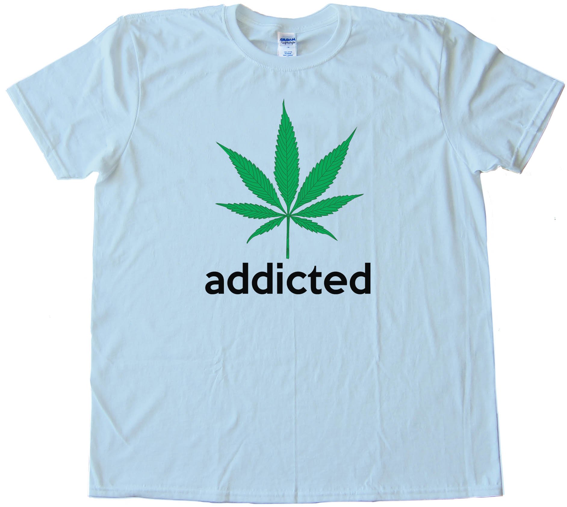 Addicted Marijuana Leaf Adidas Parody Tee Shirt