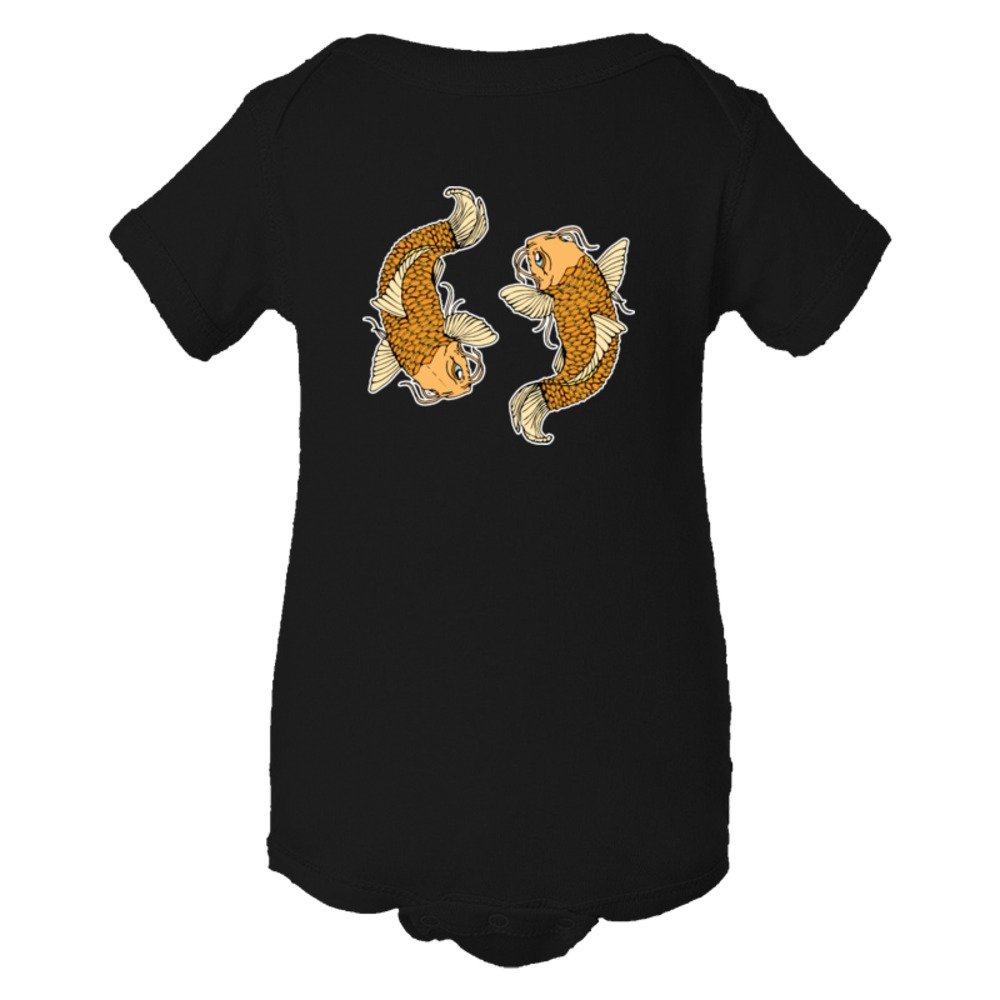 Baby Bodysuit Yin Yang Koi Fish Oranges