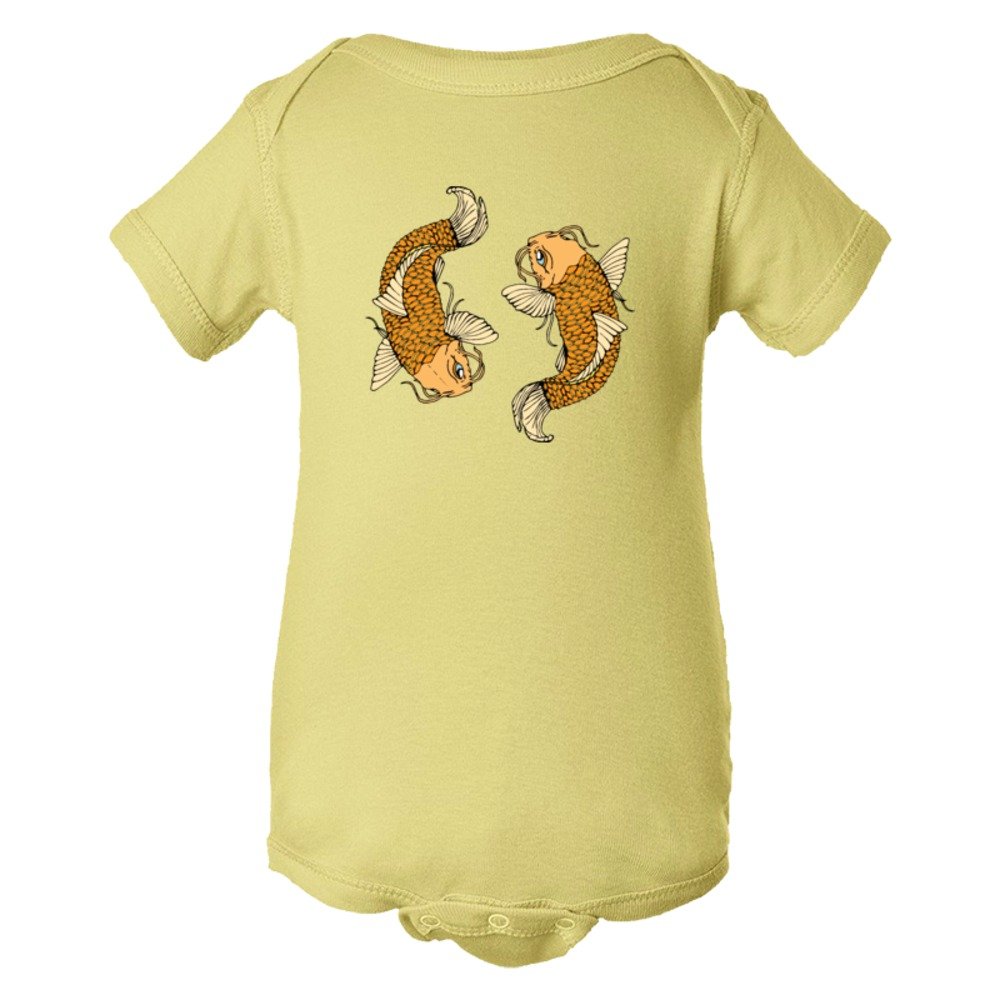 Baby Bodysuit Yin Yang Koi Fish Oranges