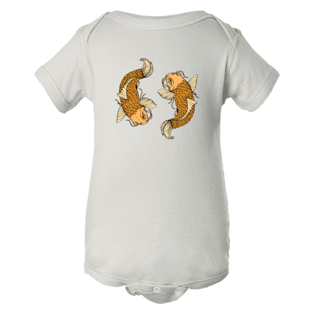 Baby Bodysuit Yin Yang Koi Fish Oranges