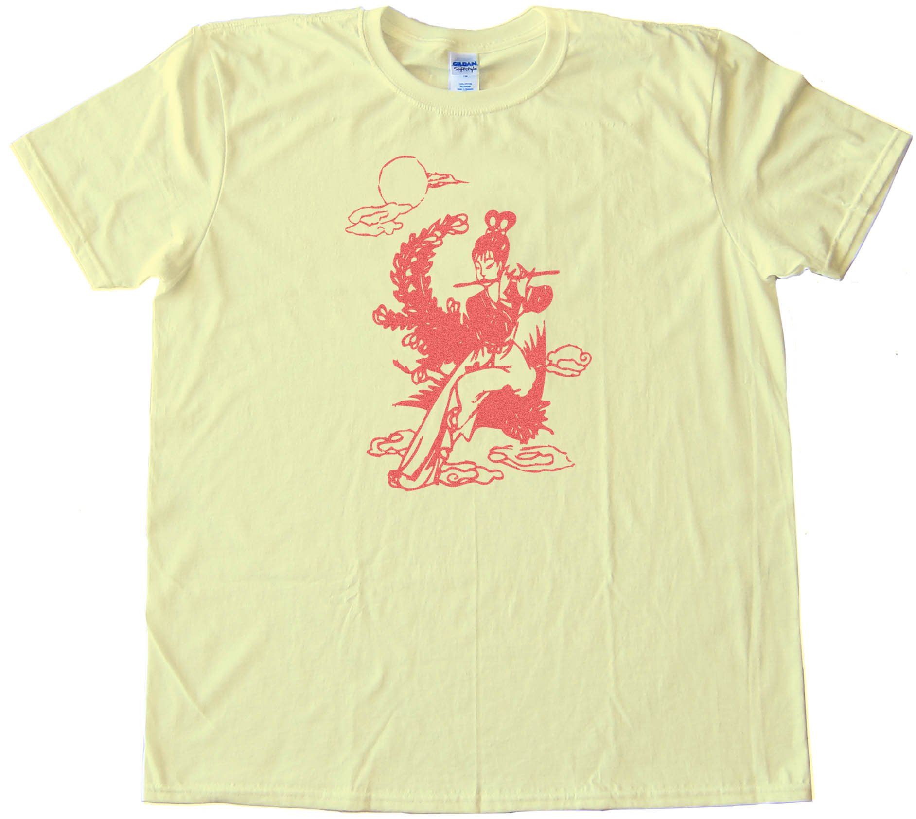 Egg Roll Chinese Flute Girl Retro - Tee Shirt