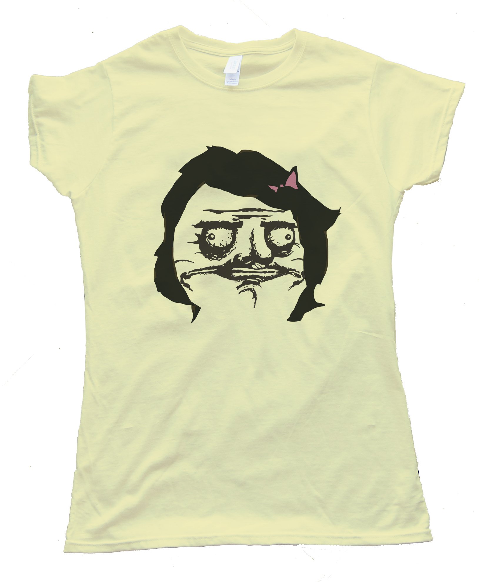 Female Black Hair Me Gusta Rage Comic Face Tee Shirt