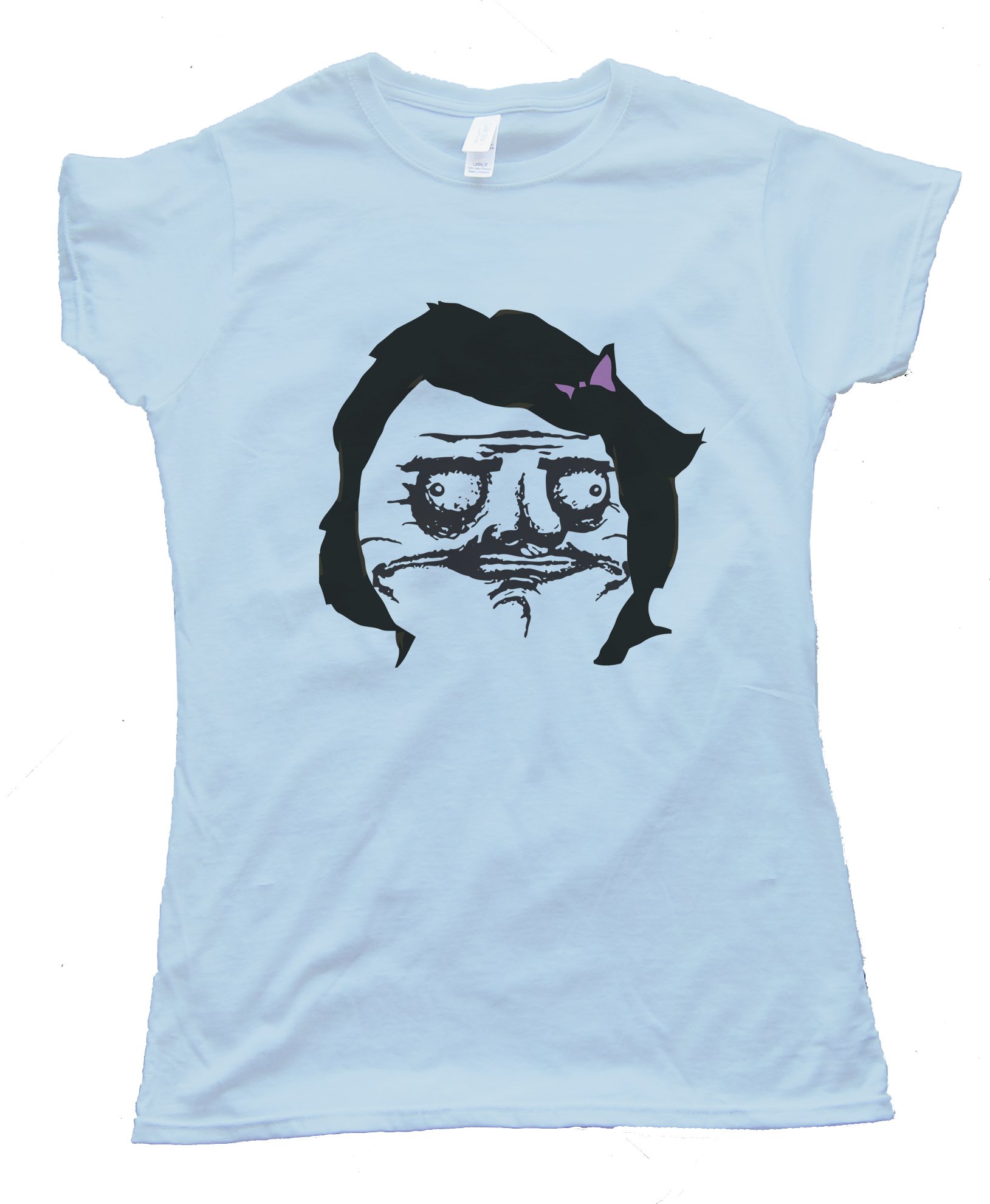 Female Black Hair Me Gusta Rage Comic Face Tee Shirt