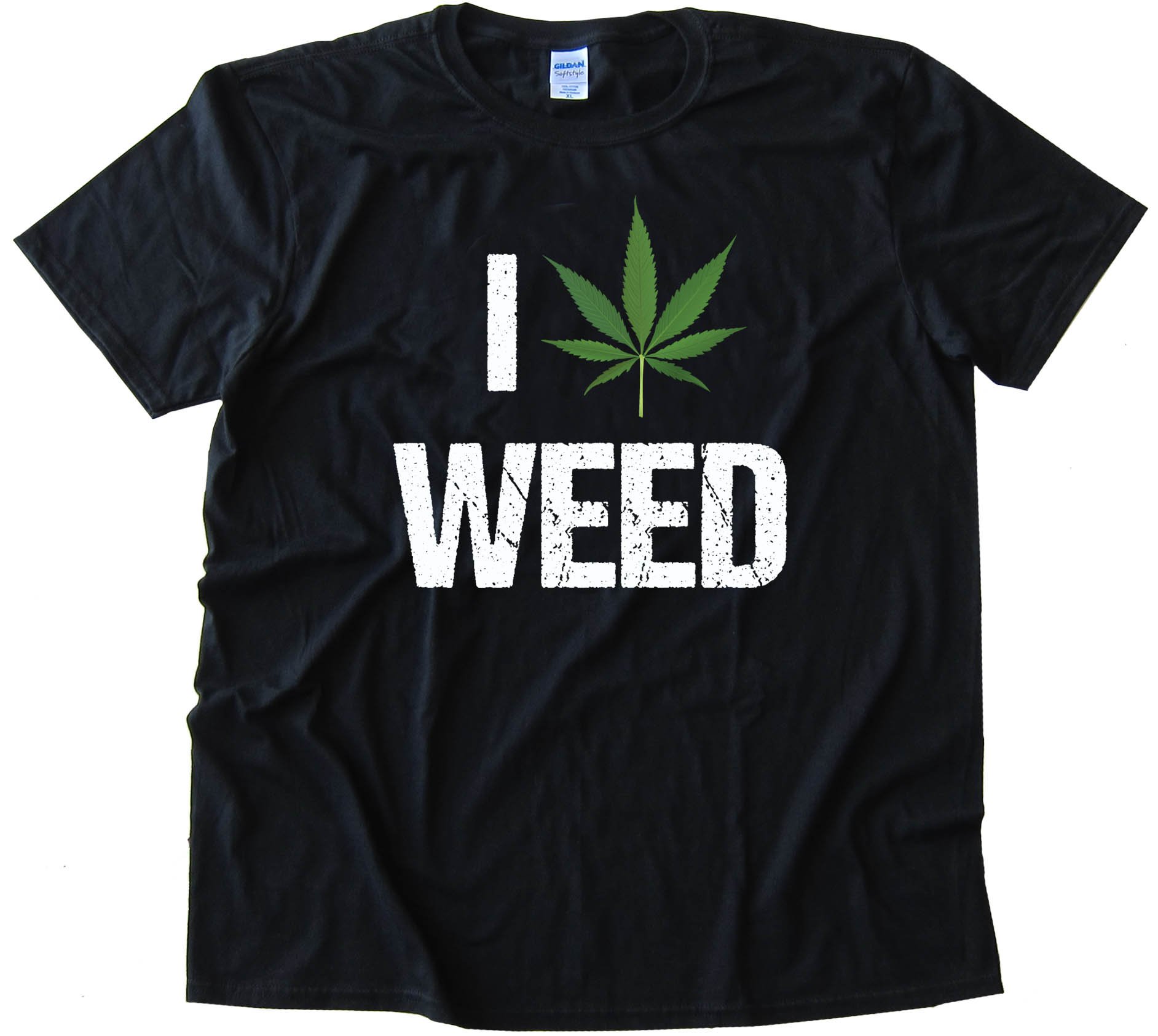 I Love Marijuana Pot Leaf Tee Shirt