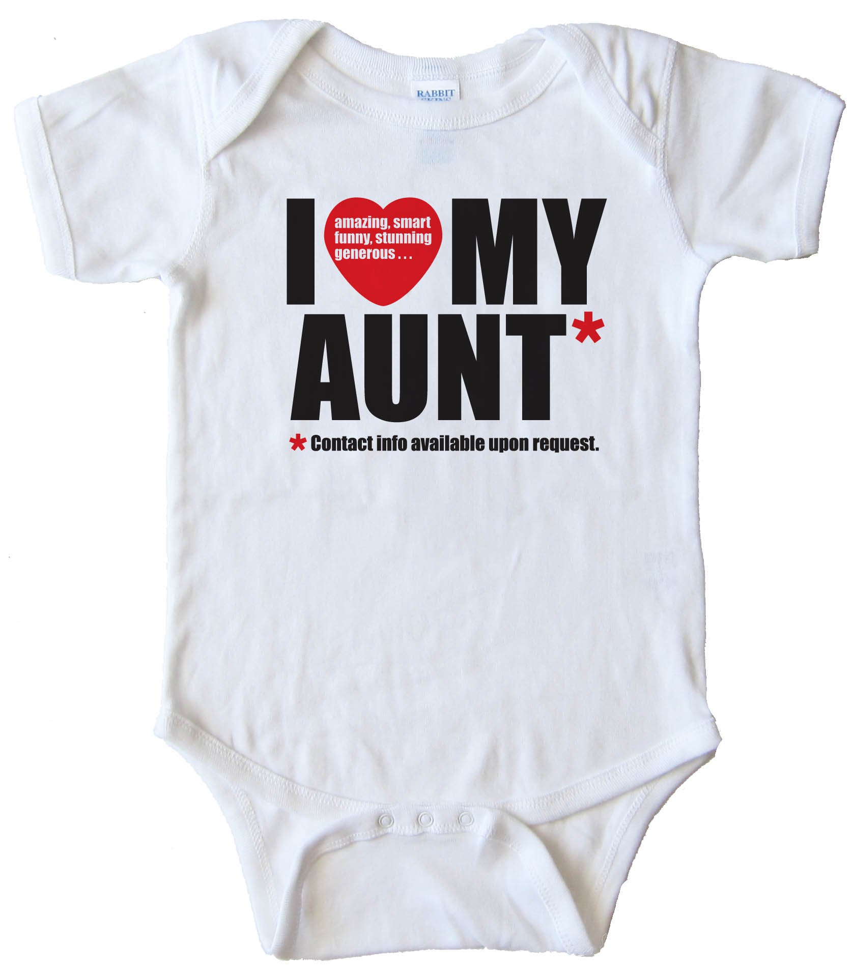 I Love My Aunt - Contact Info Available Upon Request - Baby Bodysuit