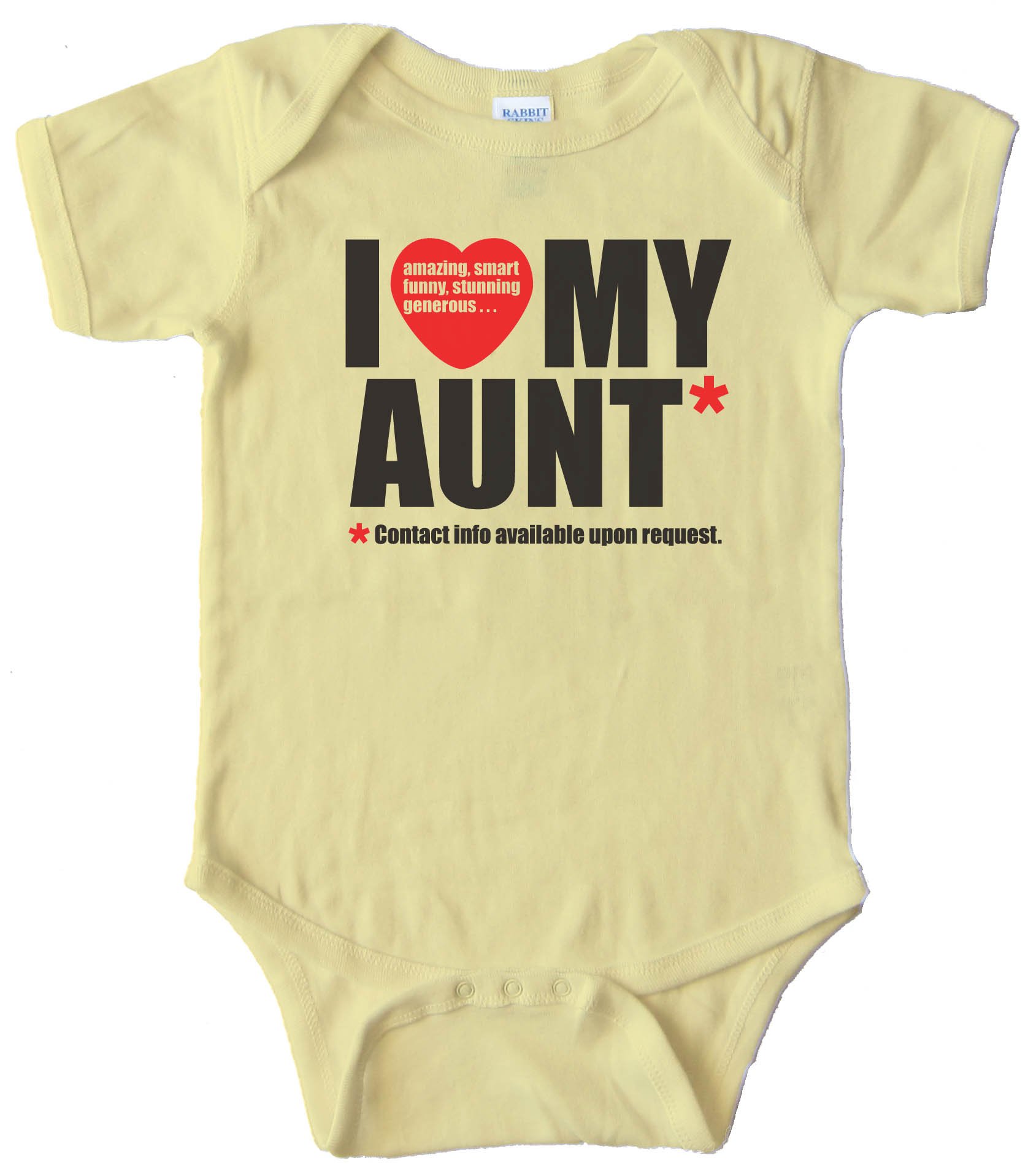 I Love My Aunt - Contact Info Available Upon Request - Baby Bodysuit