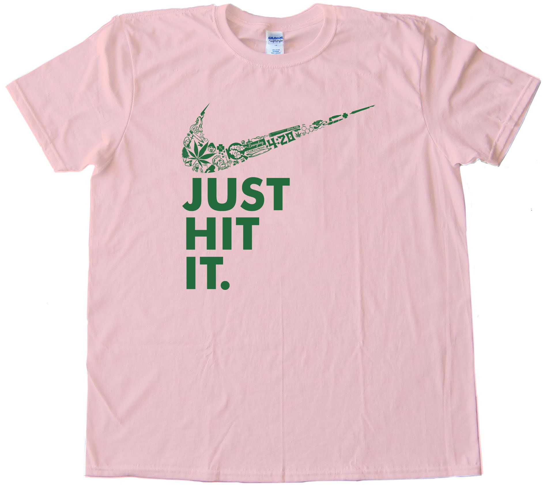 Just Hit It Marijuana Nike Parody Tee Shirt