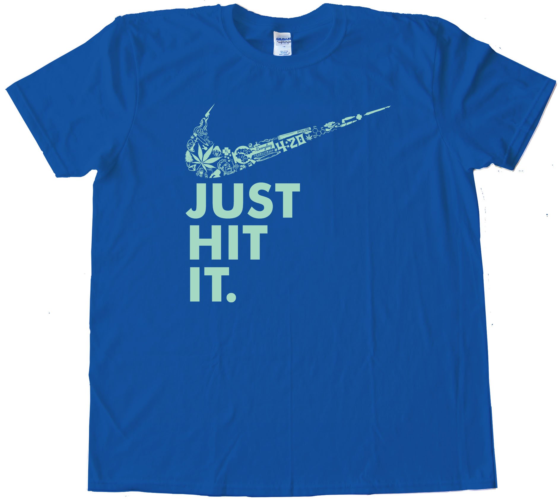 Just Hit It Marijuana Nike Parody Tee Shirt