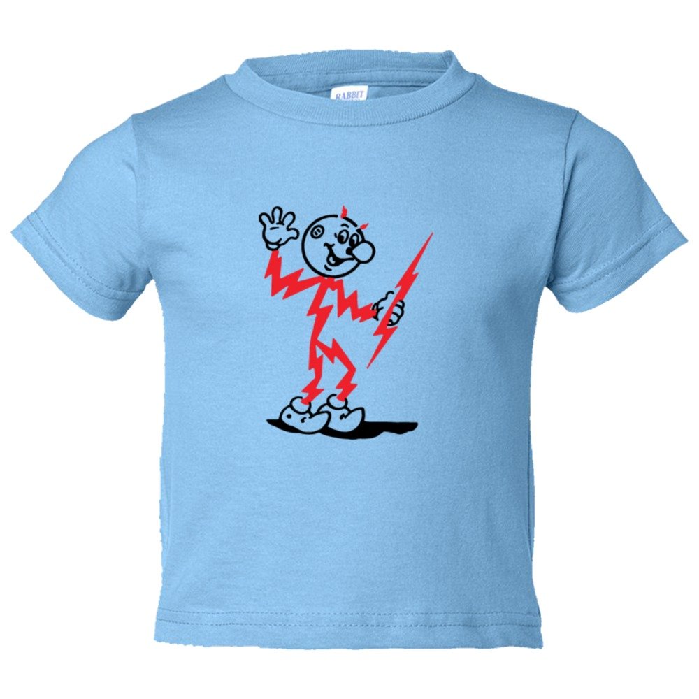 Toddler Sized Retro Electricty Guy Killowatt Man - Tee Shirt Rabbit Skins