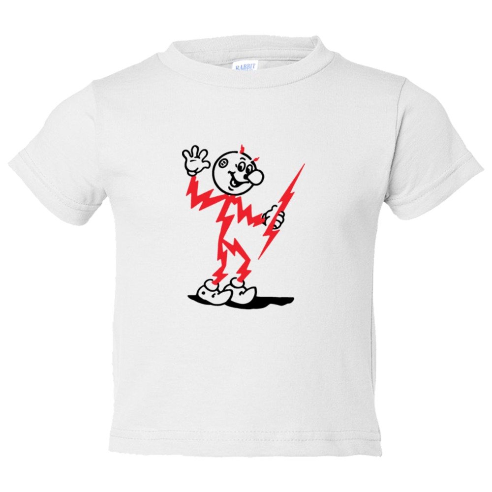 Toddler Sized Retro Electricty Guy Killowatt Man - Tee Shirt Rabbit Skins