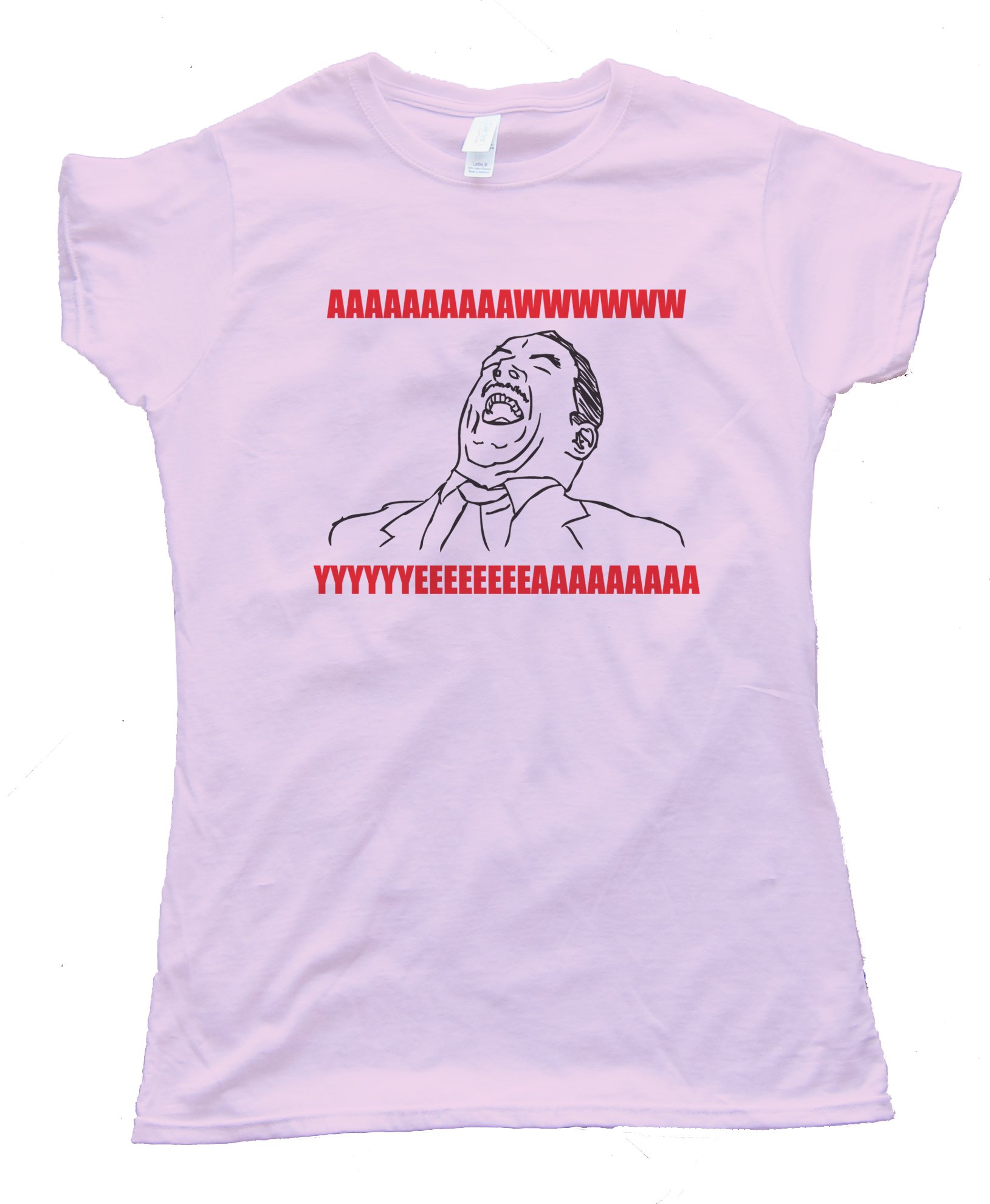 Womens Aaawwww Yeeaaaahhhh With Text Rage Face Tee Shirt