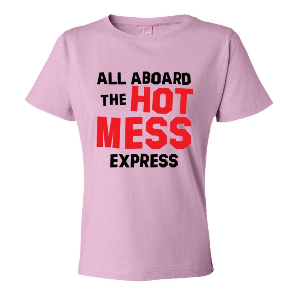 Womens All Aboard The Hot Mess Express - Tee Shirt