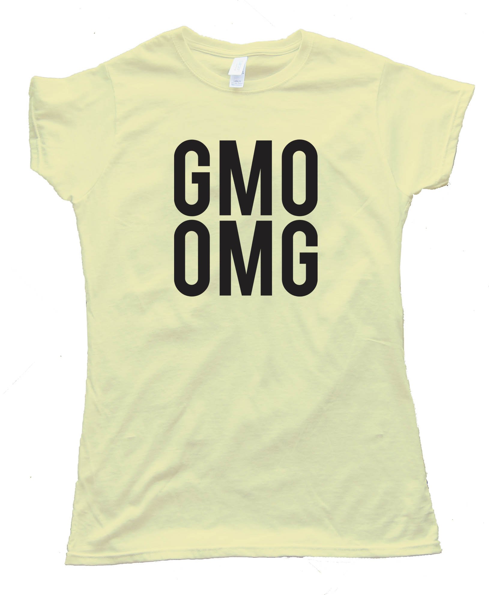 Womens Big Text Gmo Omg - Tee Shirt