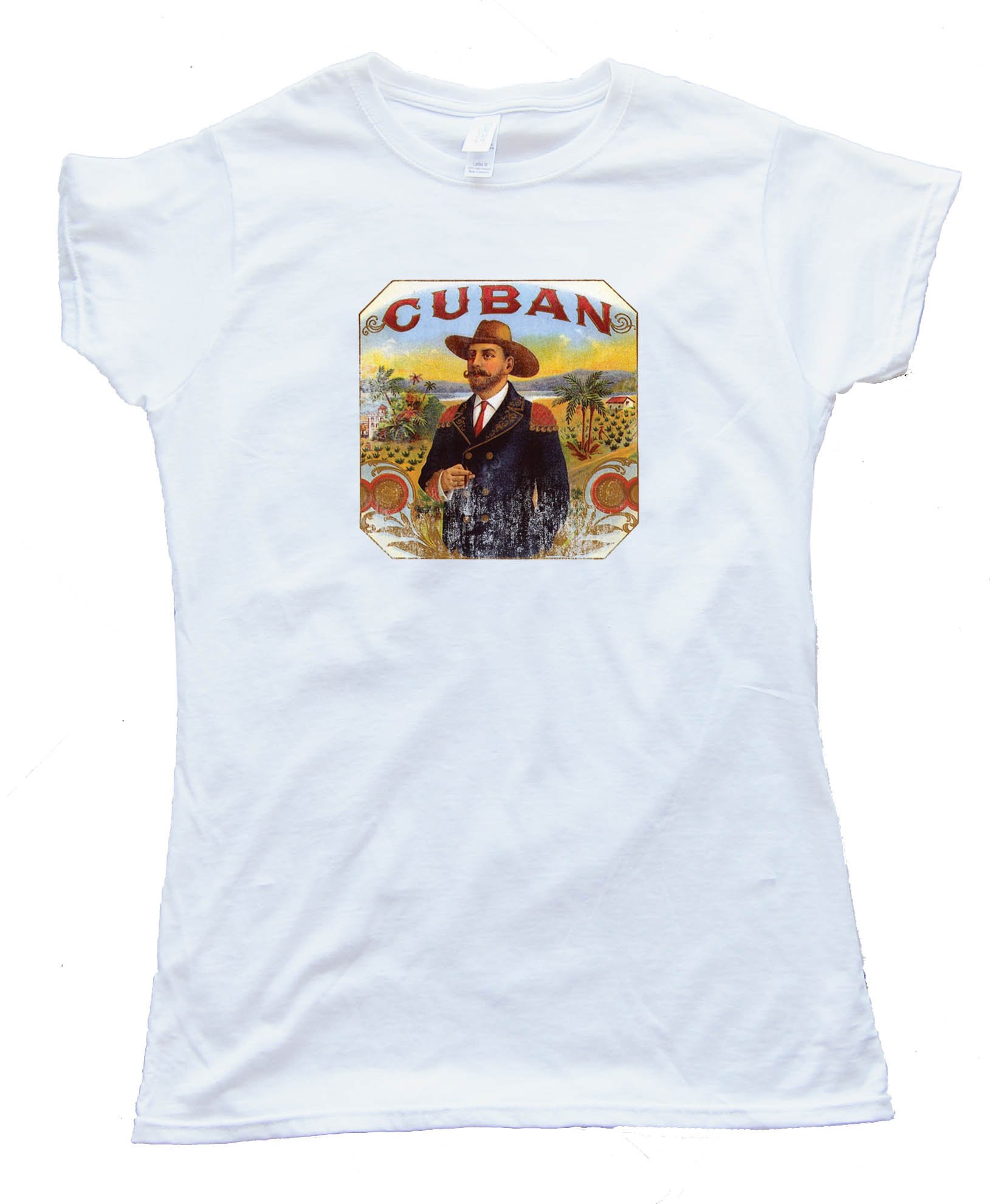 Womens Cuban Cigar Smoker - Tee Shirt