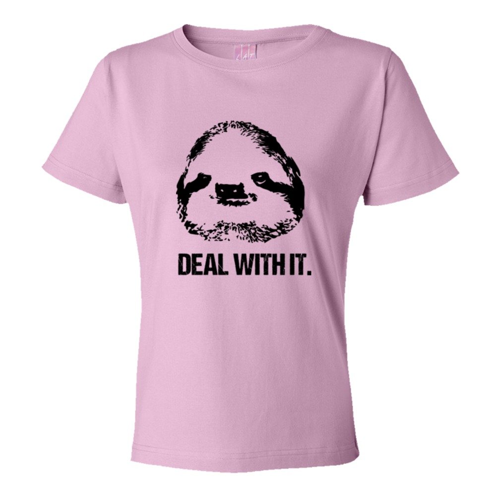 Womens Deal With It Sloth - Tee Shirt