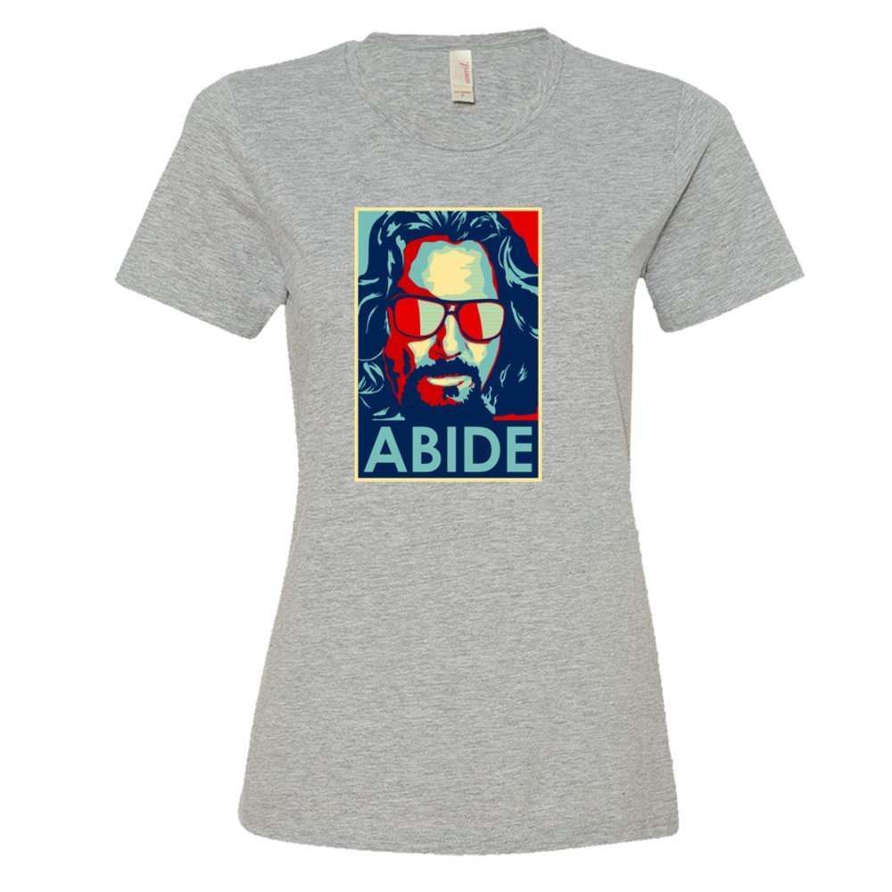 Womens Abide The Dude From The Big Lebowski Obama Style Poster - Tee Shirt