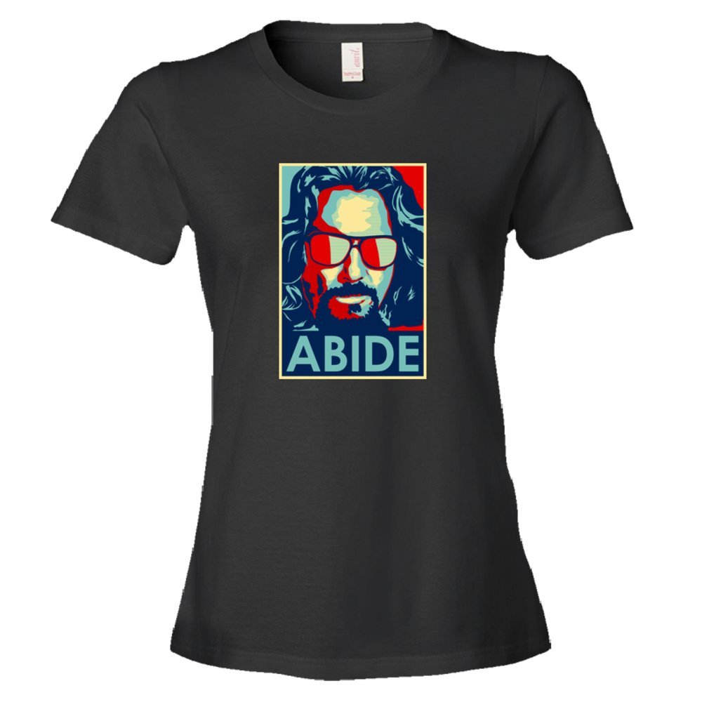 Womens Abide The Dude From The Big Lebowski Obama Style Poster - Tee Shirt