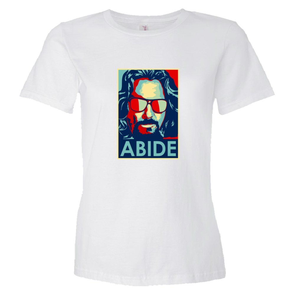 Womens Abide The Dude From The Big Lebowski Obama Style Poster - Tee Shirt