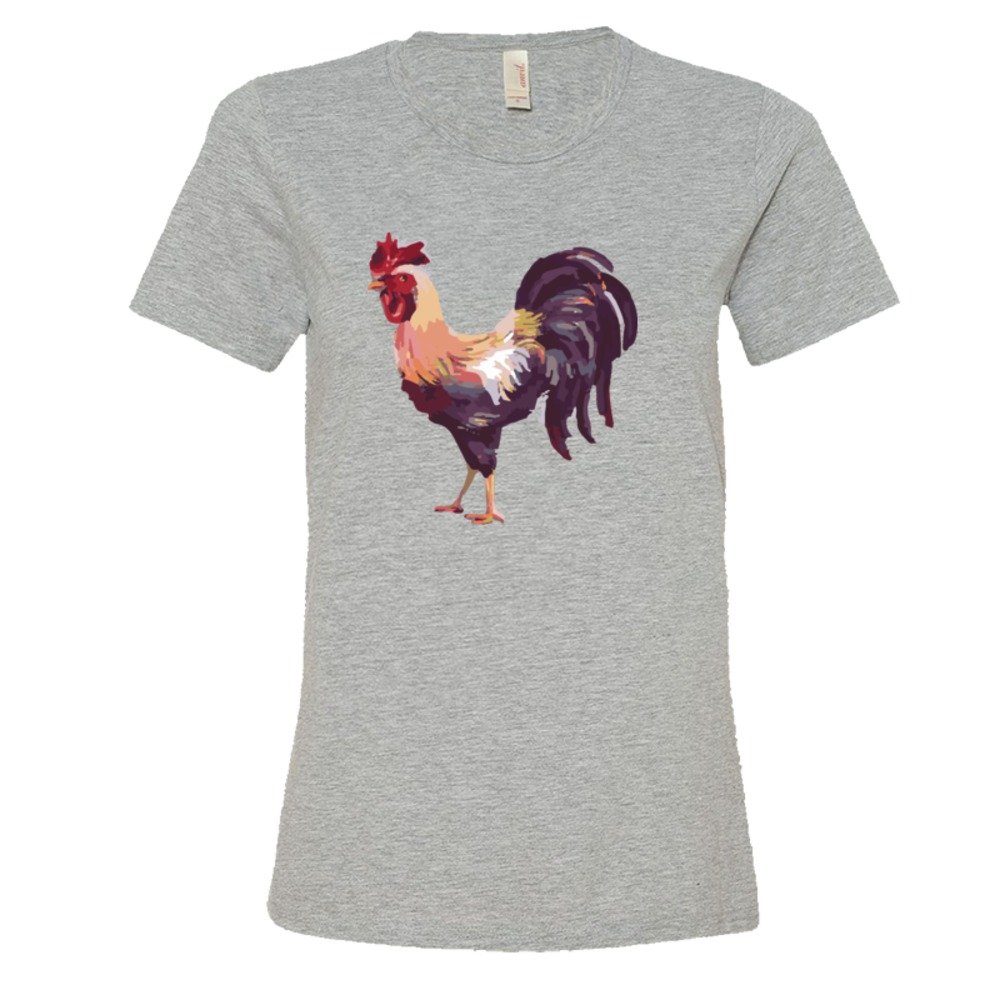 Womens Big Cock Rooster Painting - Tee Shirt