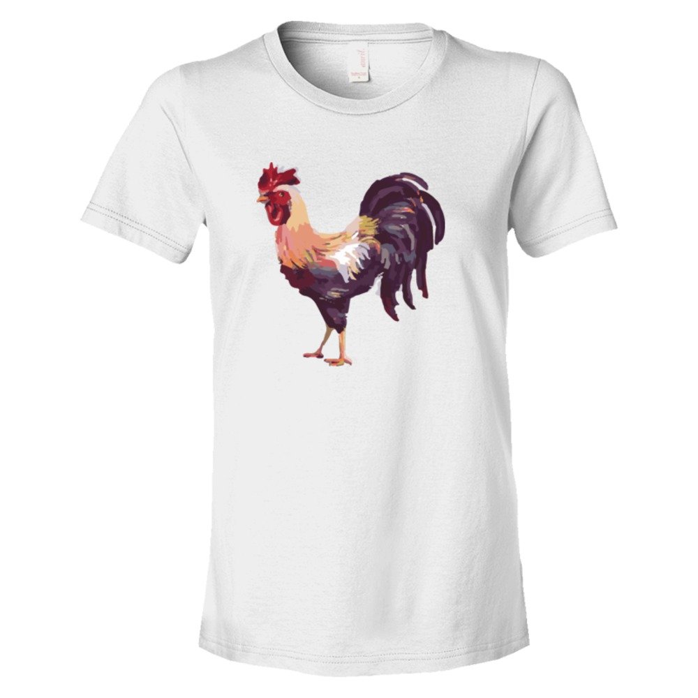 Womens Big Cock Rooster Painting - Tee Shirt