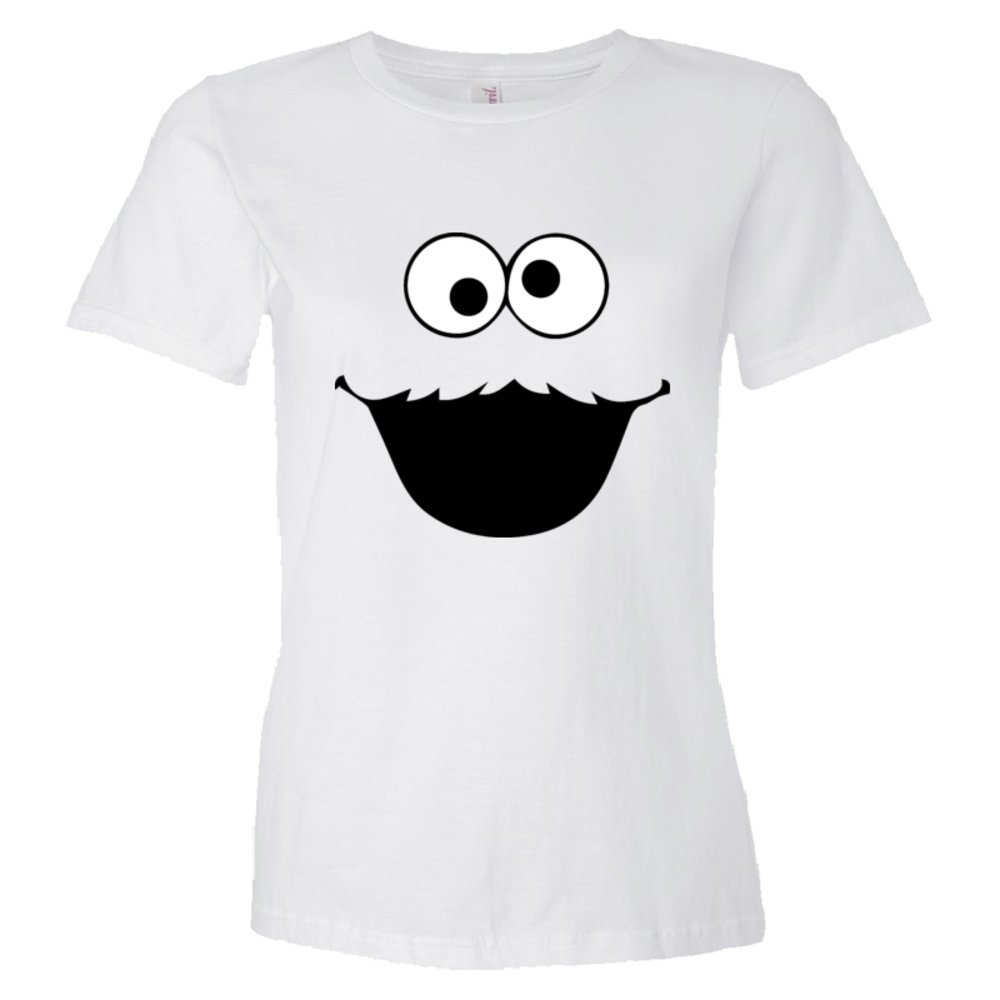 Womens Big Cookie Monster Face - Tee Shirt