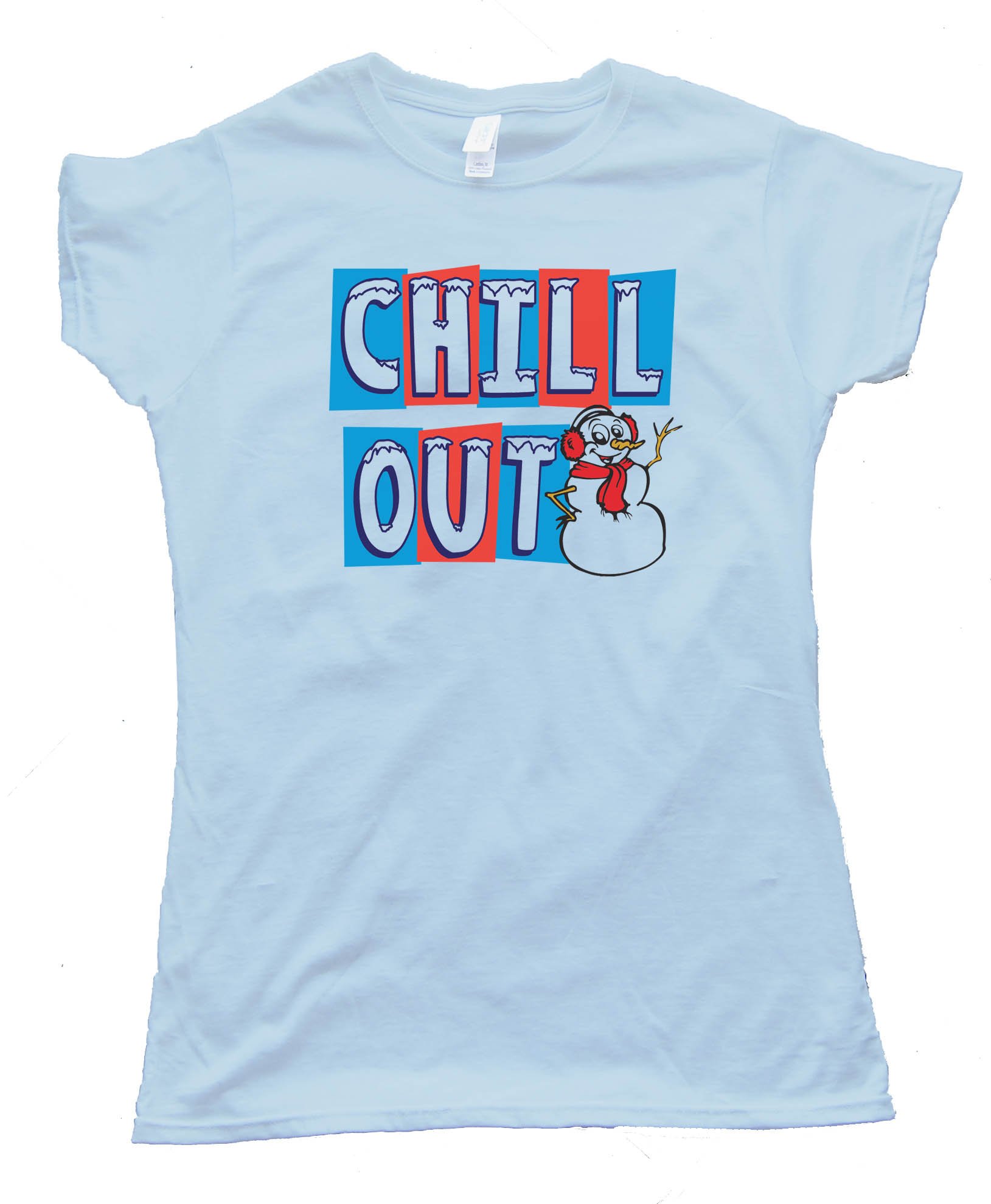 Womens Chill Out Snowman - Tee Shirt