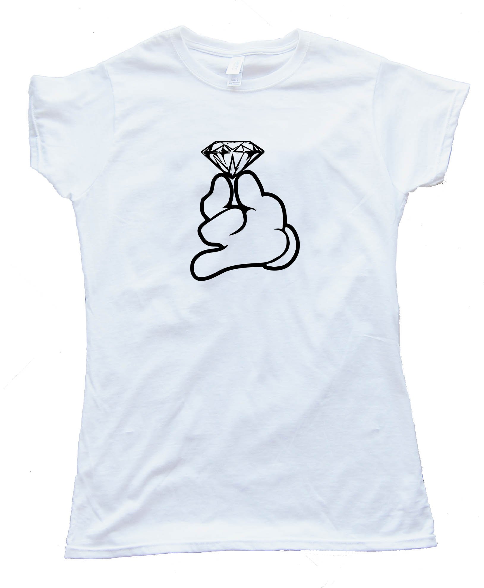 Womens Diamond Cartoon Hands - Tee Shirt