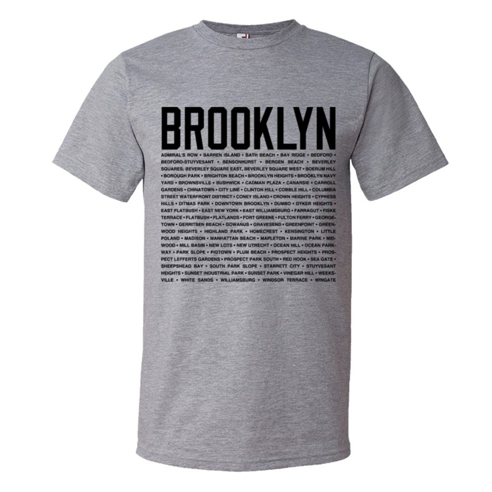 Brookyln All Area Names In List - Tee Shirt