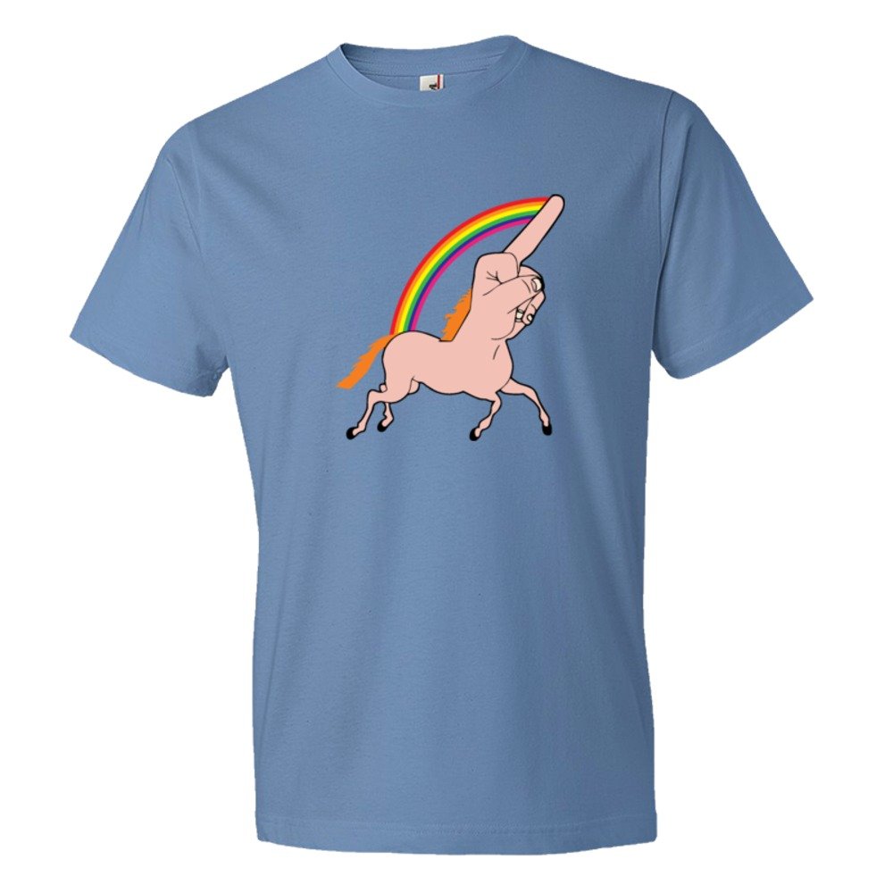 Fingercorn Unicorn Running Giving The Finger - Tee Shirt