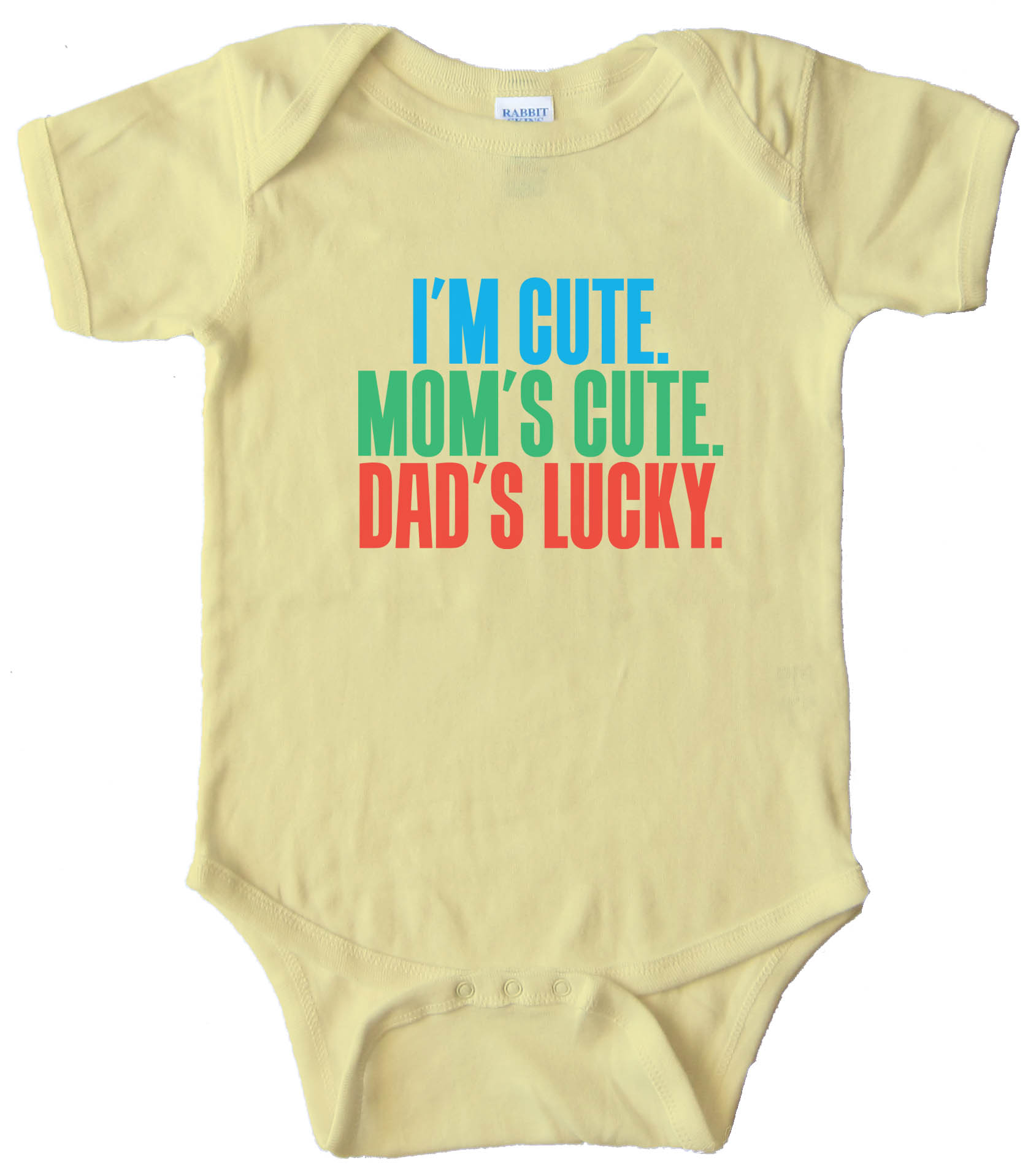 I'M Cute - Mom'S Cute - Dad'S Lucky - Baby Bodysuit